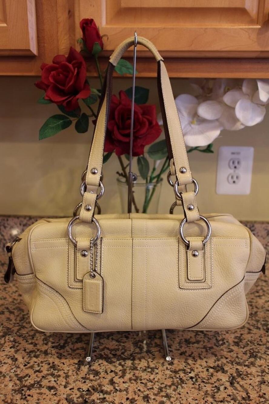 Coach Cream Hamilton Pebble Collection Satchel Bag #10725 (3000